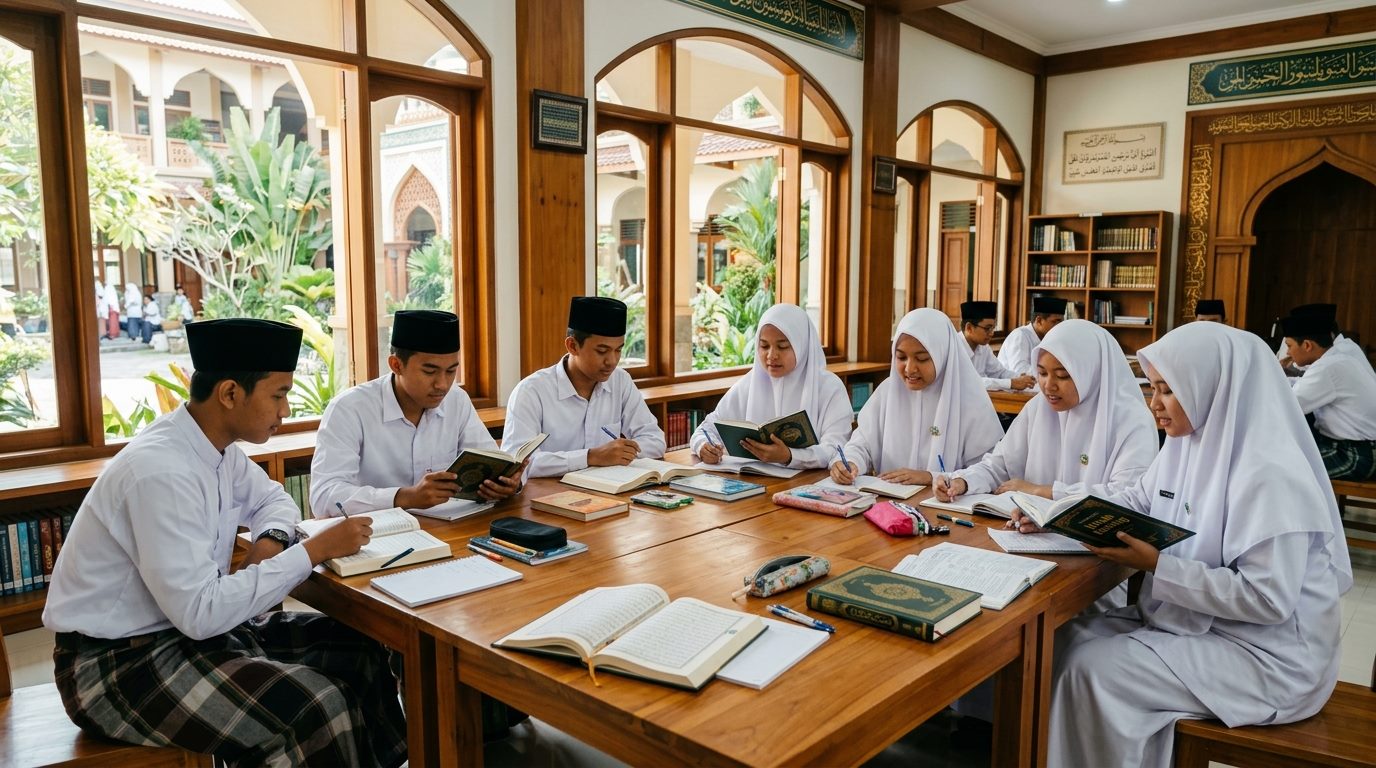Santri Putra & Putri YTPAI Raudlatul Muta'allimin Lamongan Belajar Bersama